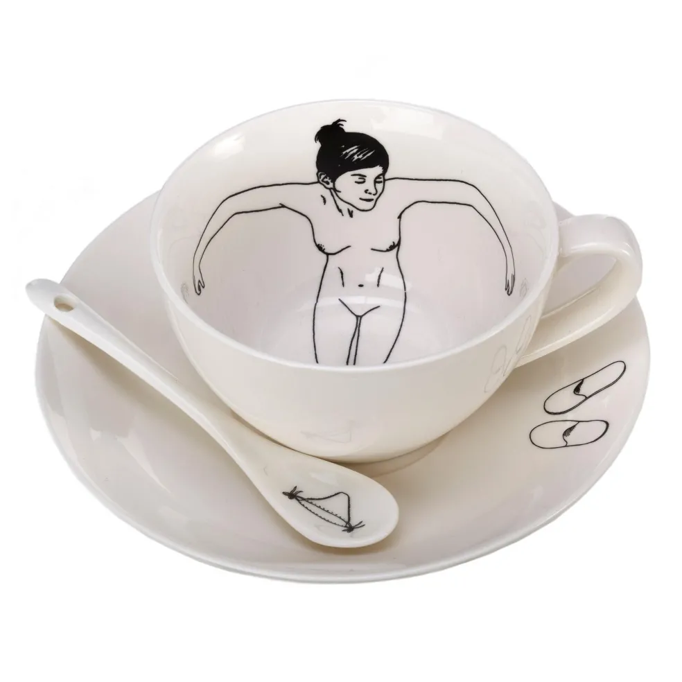 Undressed Tasse mit Untertasse 4er Set
