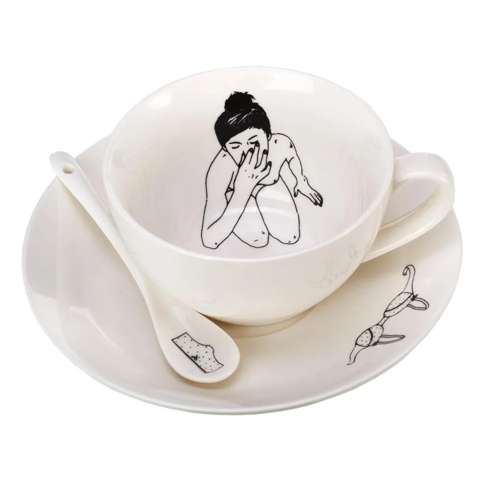 Undressed Tasse mit Untertasse 4er Set