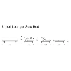 Unfurl Lounger Schlafsofa 200x121cm Cord
