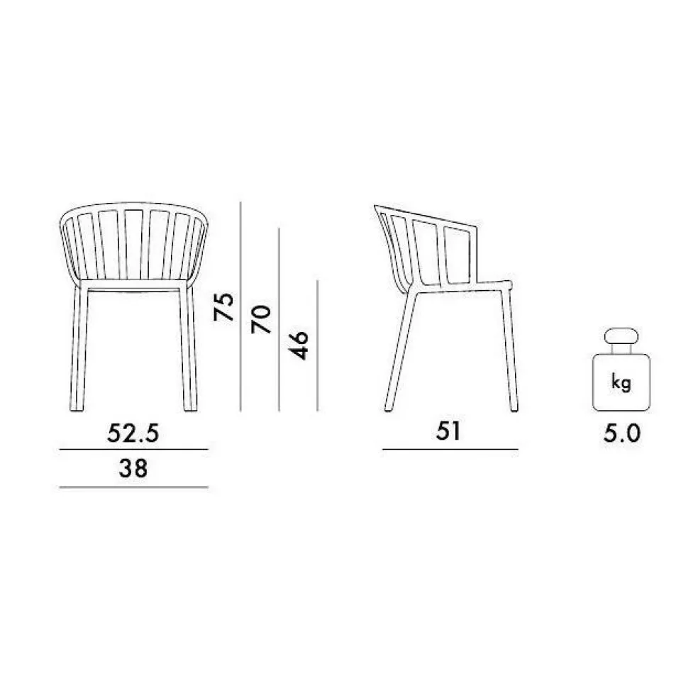 Venice Gartenarmlehnstuhl matt
