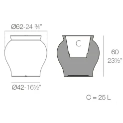Venus Pflanzgefäß Selbstbewässernd Ø62cm
