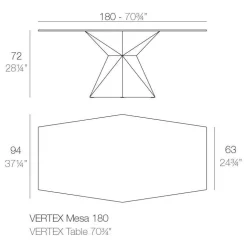 Vertex Gartentisch 94x180cm