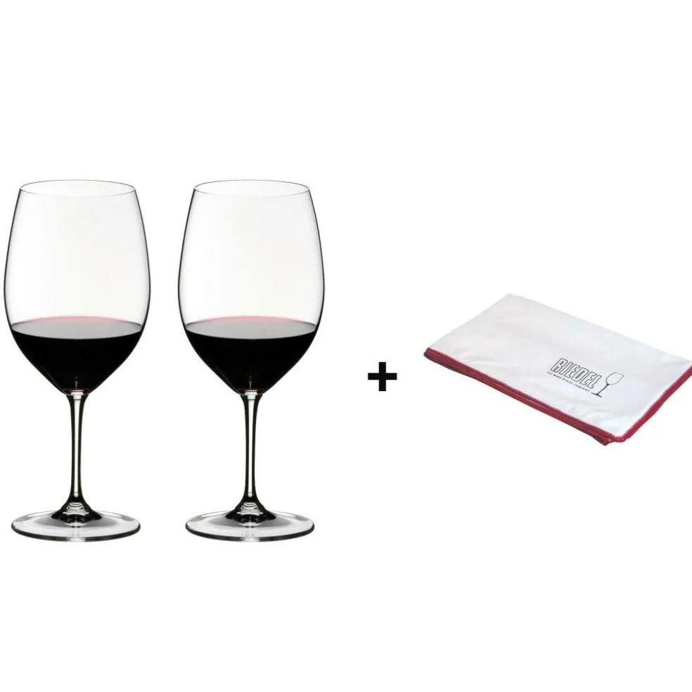 Vinum Cabernet Sauvignon Weinglas 2er Set + Poliertuch