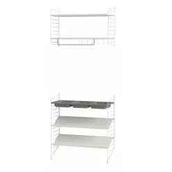 Wandgarderobe mit Schuhregal groß