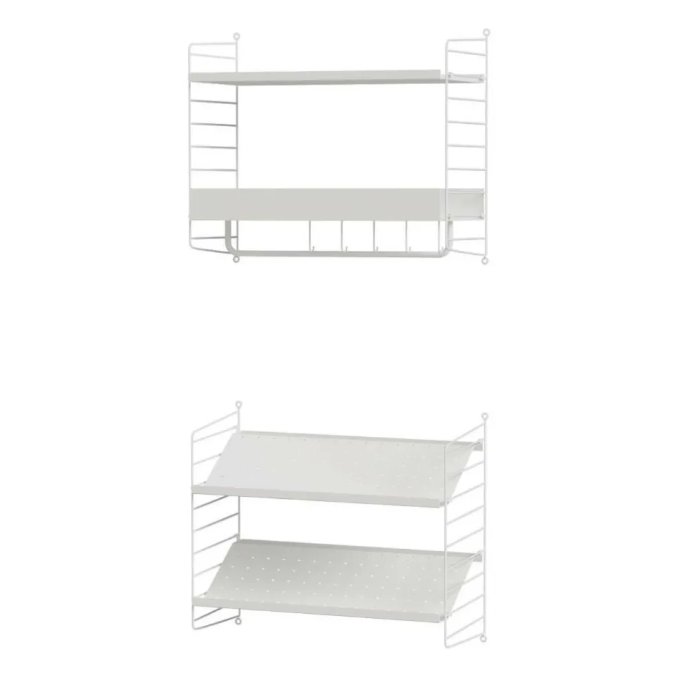 Wandgarderobe mit Schuhregal klein