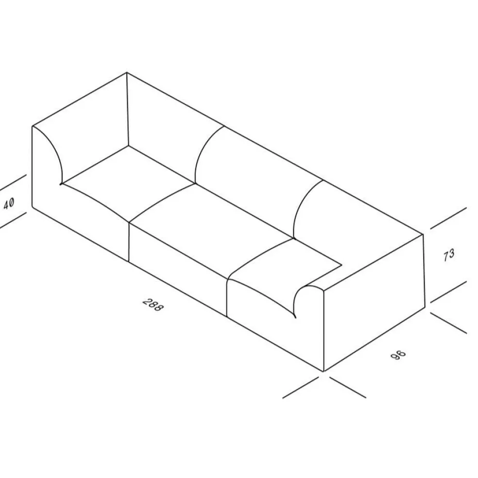 Weber 02 3-Sitzer Sofa 288x96cm
