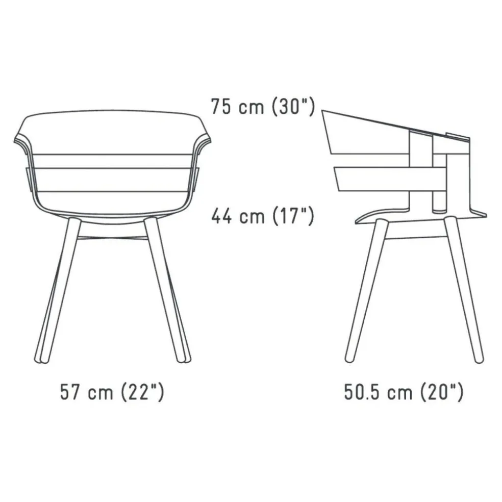 Wick Armlehnstuhl Gestell Holz
