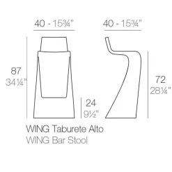 Wing Outdoor Barhocker 72cm