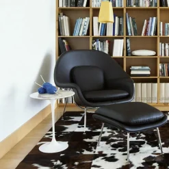 Womb Relax Ottoman / Hocker Gestell verchromt Leder