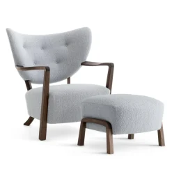 Wulff ATD2 Lounge Chair + Wulff ATD3 Pouf Gestell Walnuss