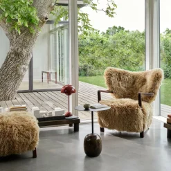 Wulff ATD2 Lounge Chair + Wulff ATD3 Pouf Gestell Walnuss