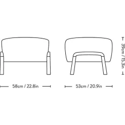 Wulff ATD3 Pouf Gestell Walnuss