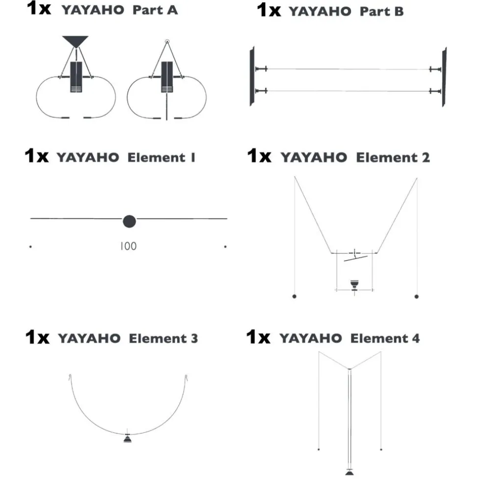 YaYaHo Set A Lichtsystem mit 1 Spiegel