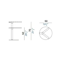 Yo T80 Beistelltisch 52-70cm