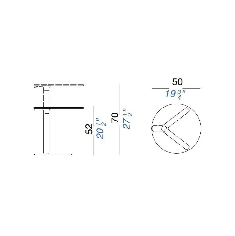 Yo T80 Beistelltisch 52-70cm