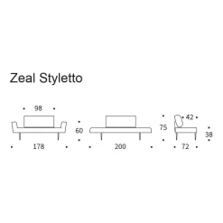 Zeal Styletto Schlafsofa 200x72cm