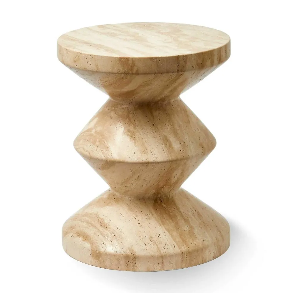 Zig Zag Hocker Travertin